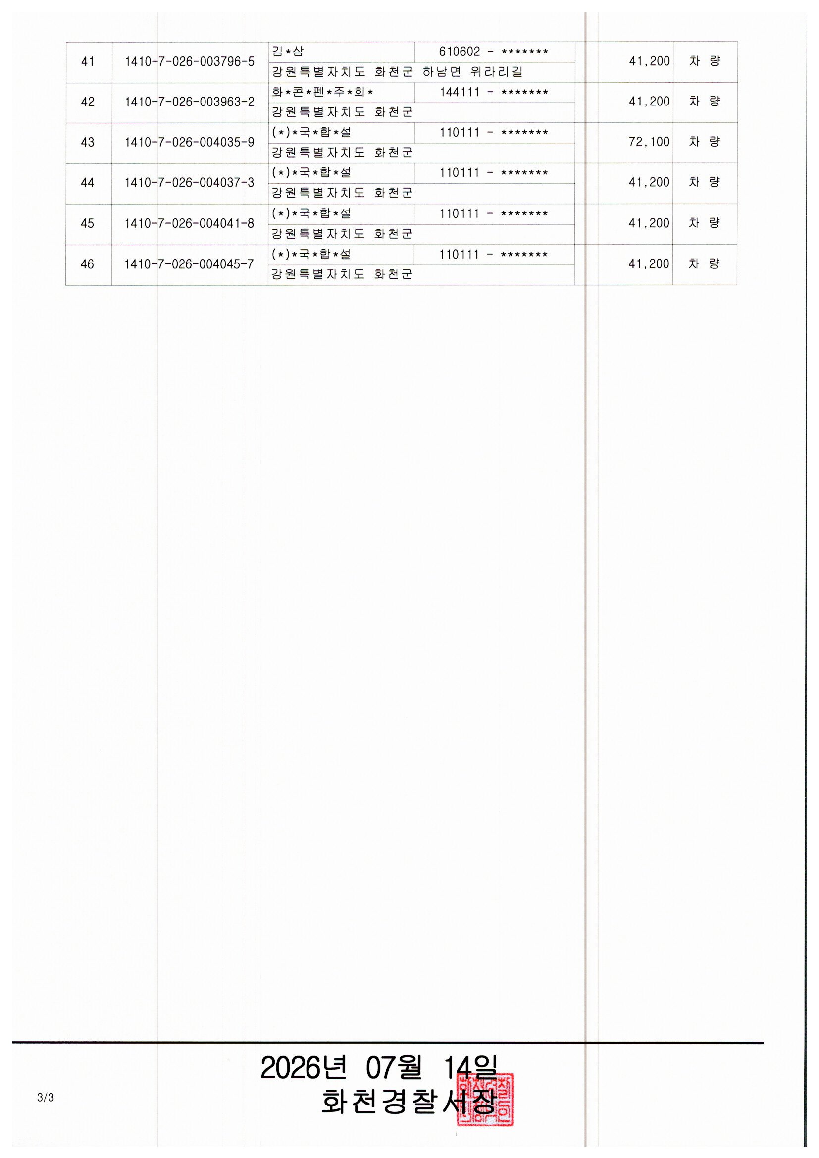 과태료체납 관련 압류 공고-img20260714_13431125_0002