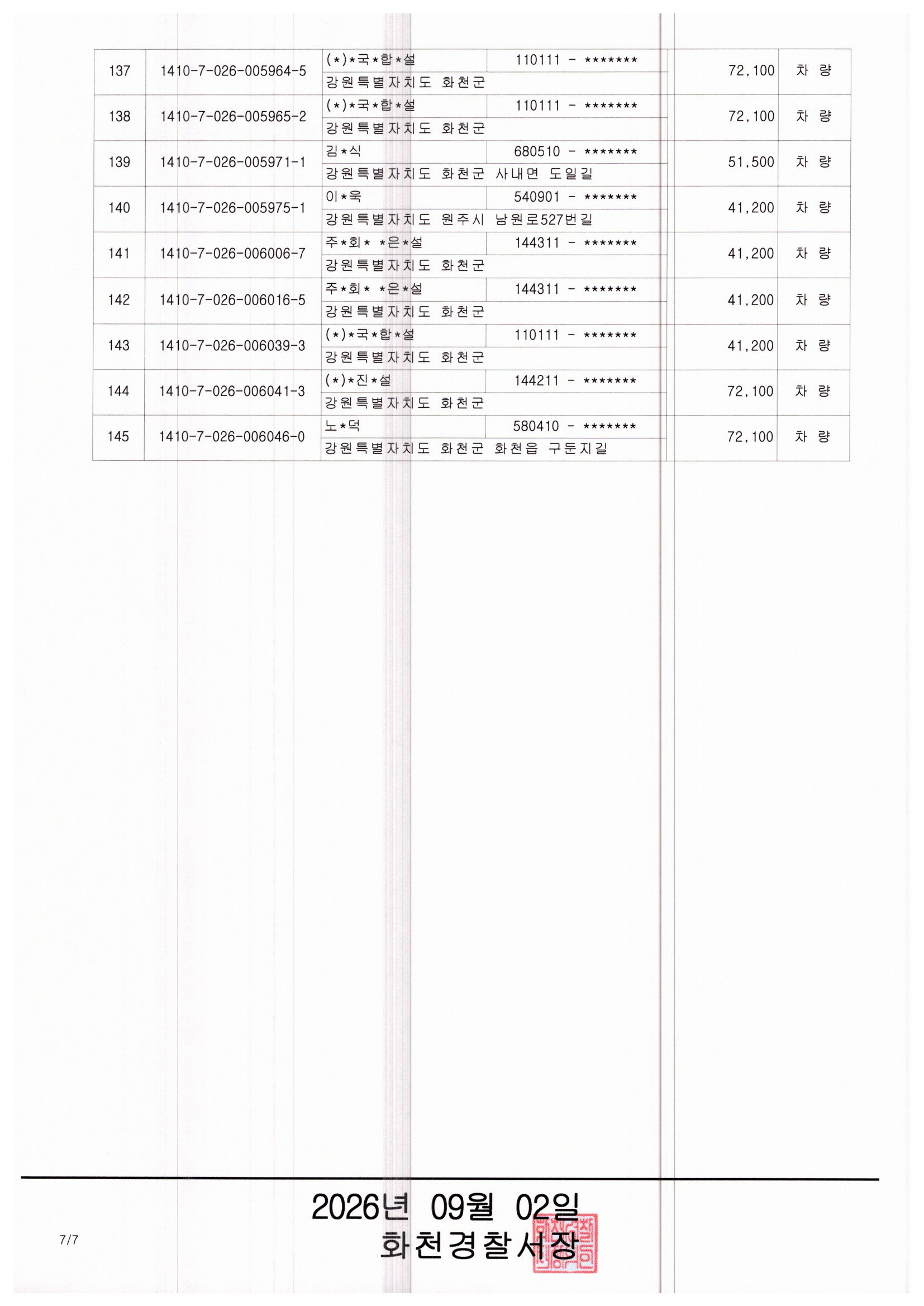 과태료체납 관련 압류 공고(2)-img20260902_09285308