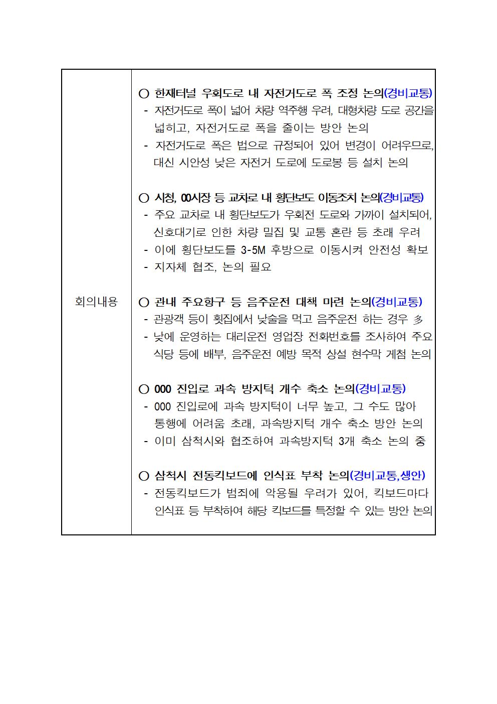 2022년 4/4분기 경찰발전협의회 정기회의 개최 결과-경발 회의결과 2